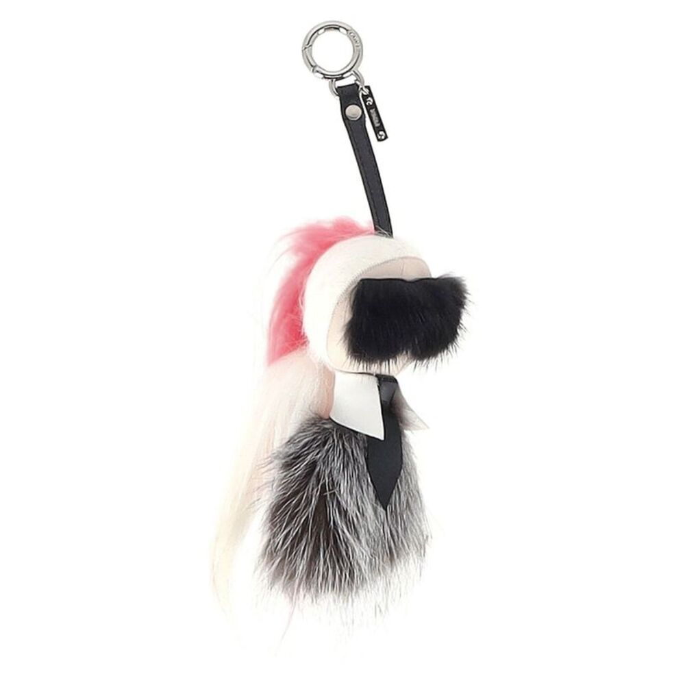 Fendi Karlito Bag Charm in Multicolor Fur